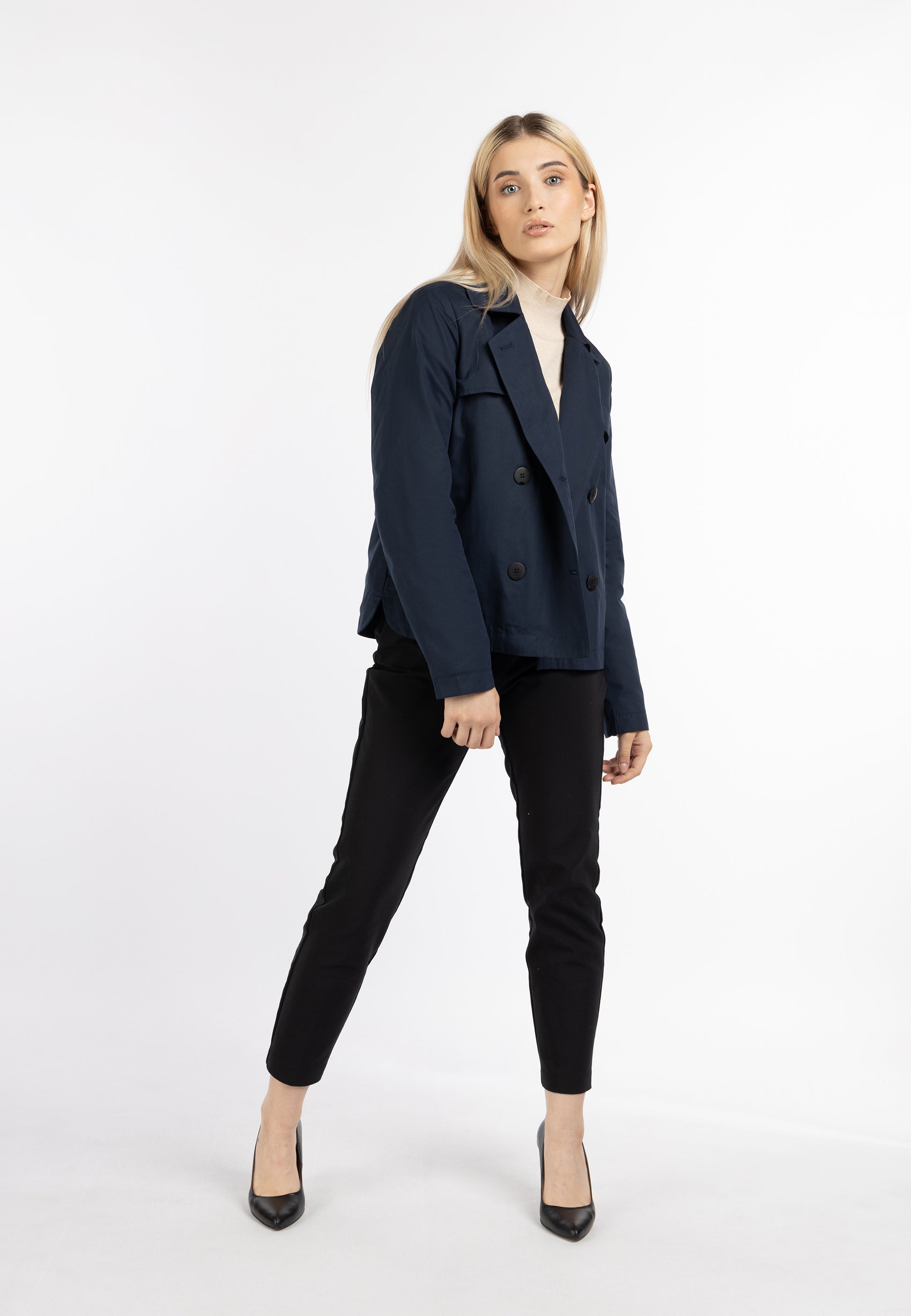 DreiMaster Klassik Women's Short Trench Jacket - Schmuddelwedda Shop