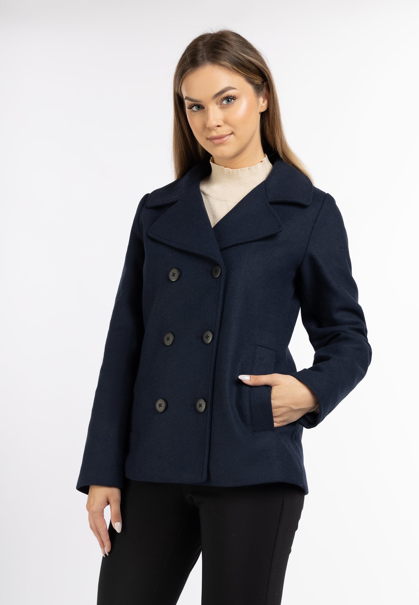 DreiMaster Klassik Women's Transitional Pea Coat Made Of A Wool Blend - Schmuddelwedda Shop