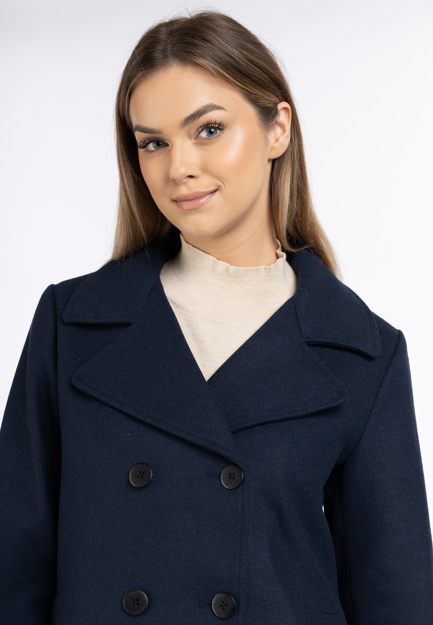 DreiMaster Klassik Women's Transitional Pea Coat Made Of A Wool Blend - Schmuddelwedda Shop