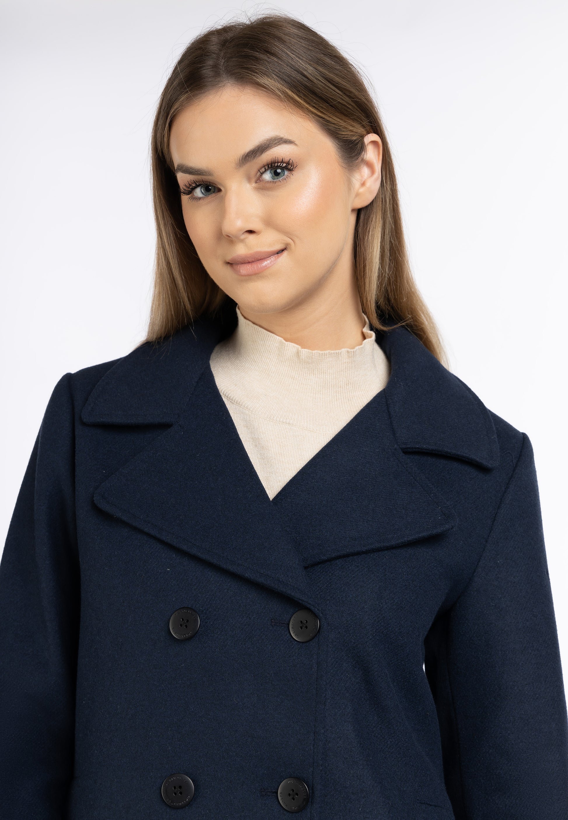 DreiMaster Klassik Women's Transitional Pea Coat Made Of A Wool Blend - Schmuddelwedda Shop