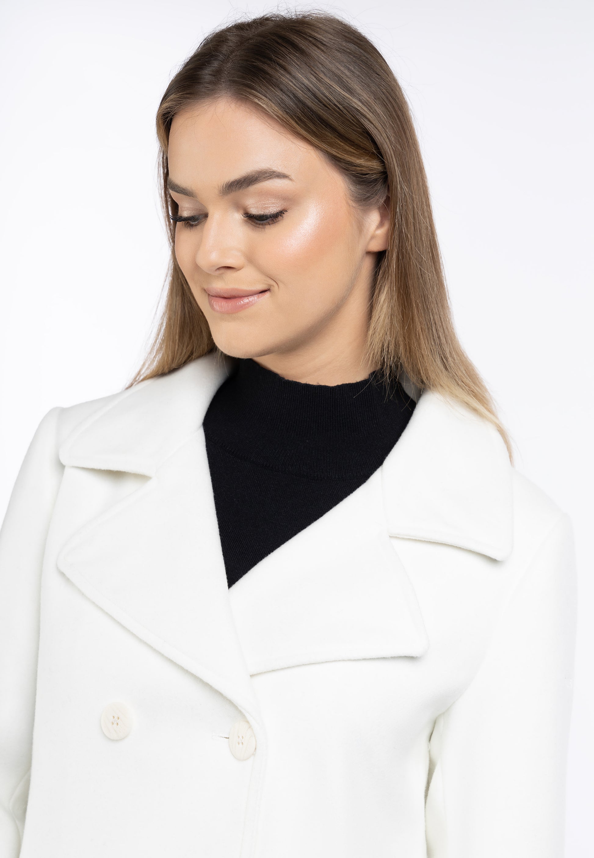 DreiMaster Klassik Women's Transitional Pea Coat Made Of A Wool Blend - Schmuddelwedda Shop