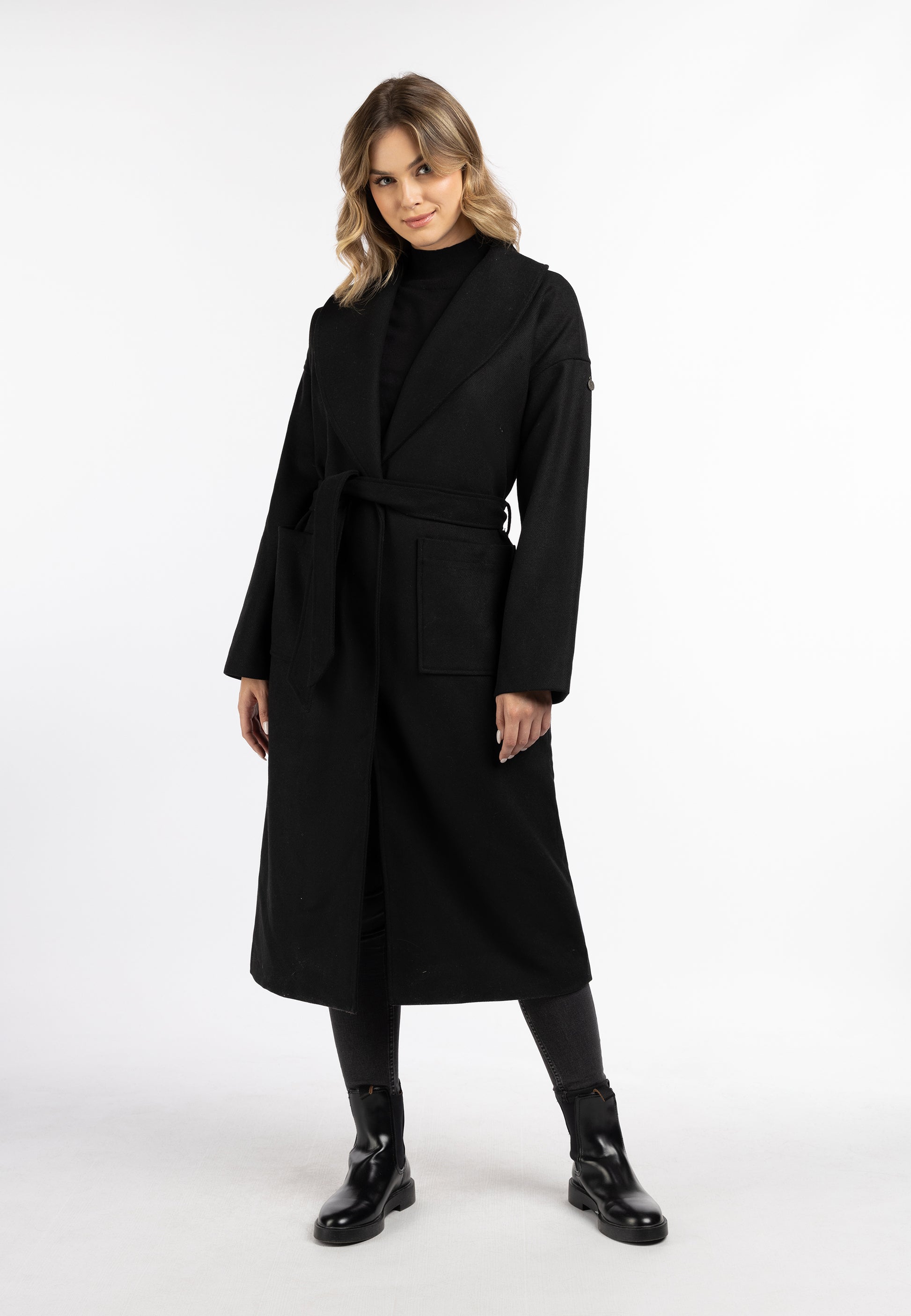 DreiMaster Vintage płaszcz przejściowy damski wykonany z mieszanki wełny