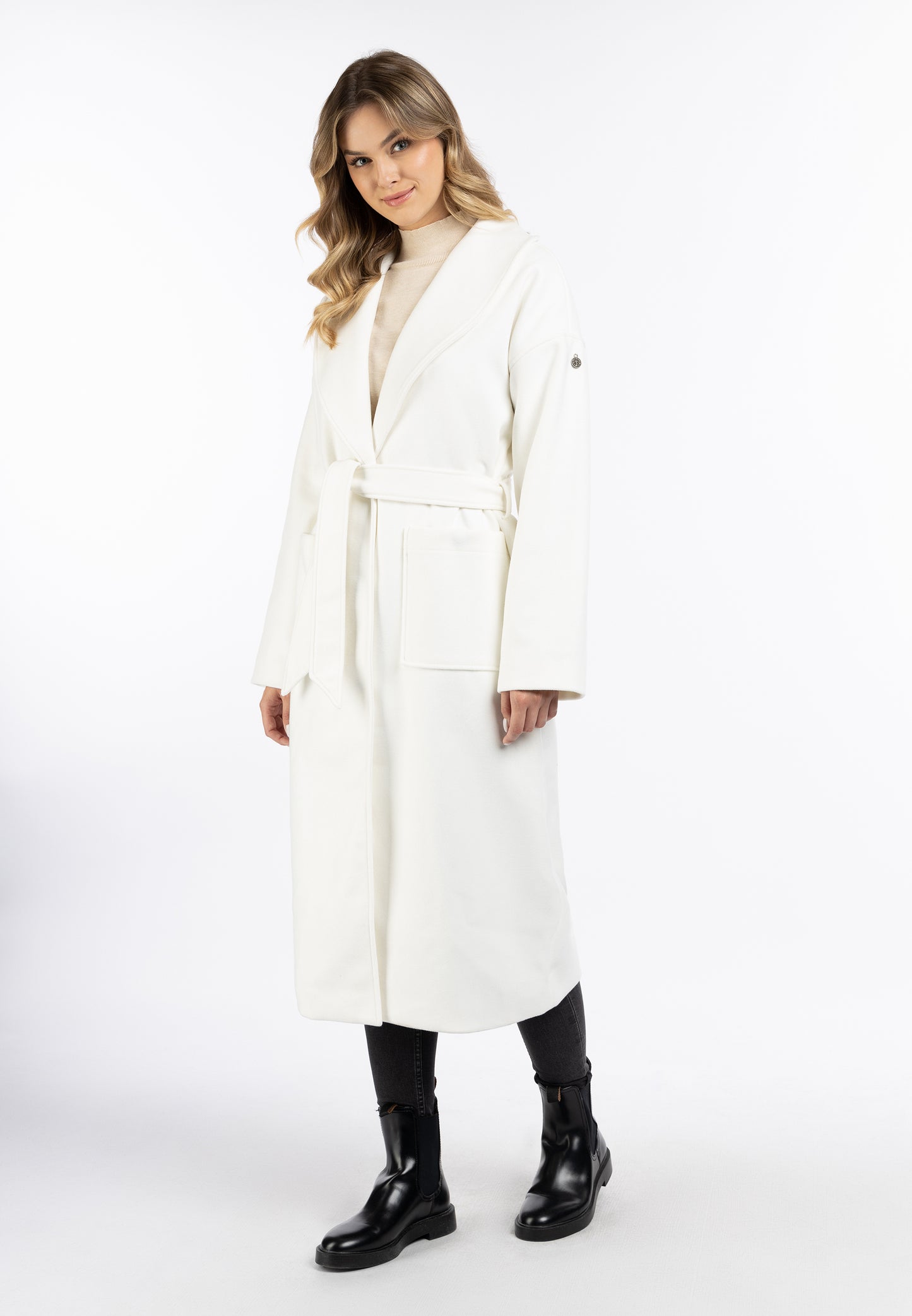 DreiMaster Vintage płaszcz przejściowy damski wykonany z mieszanki wełny