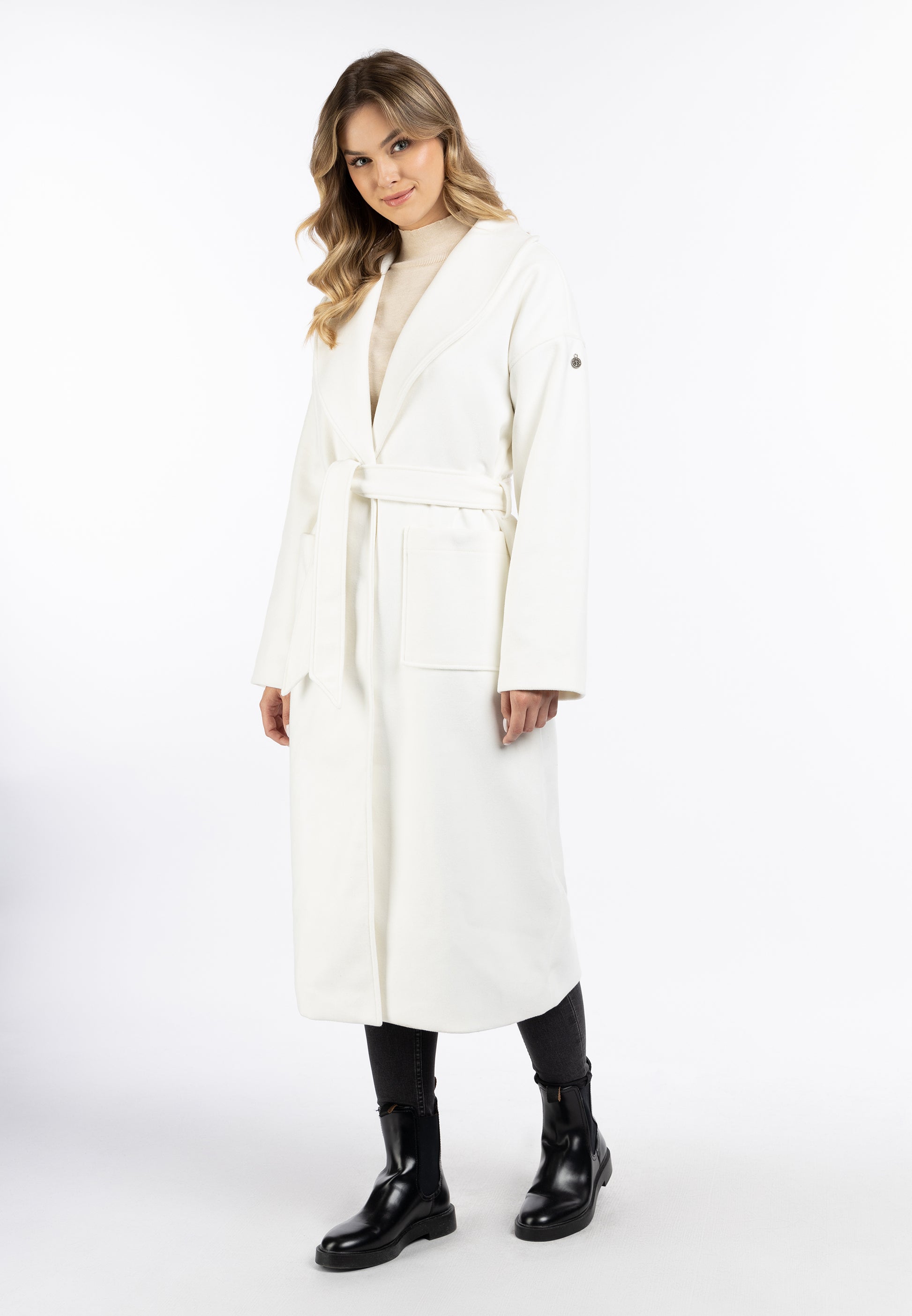 DreiMaster Vintage płaszcz przejściowy damski wykonany z mieszanki wełny