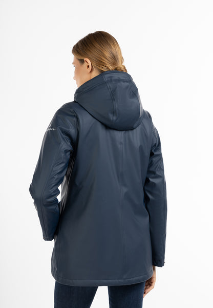 Dreimaster Maritim Women's Rain Jacket With Faux Fur Lining