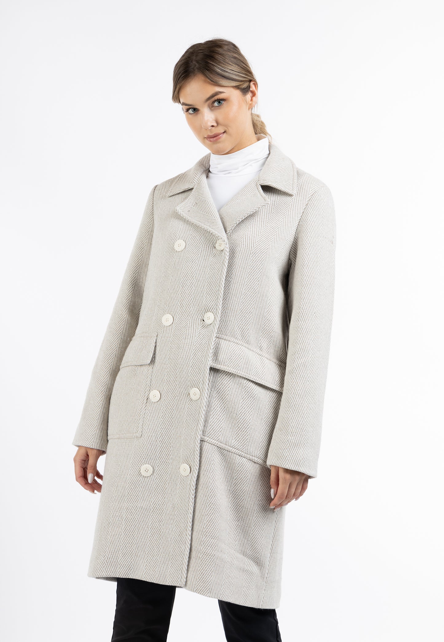 Dreimaster Klassik Women's Herringbone Transition Coat - Schmuddelwedda Shop