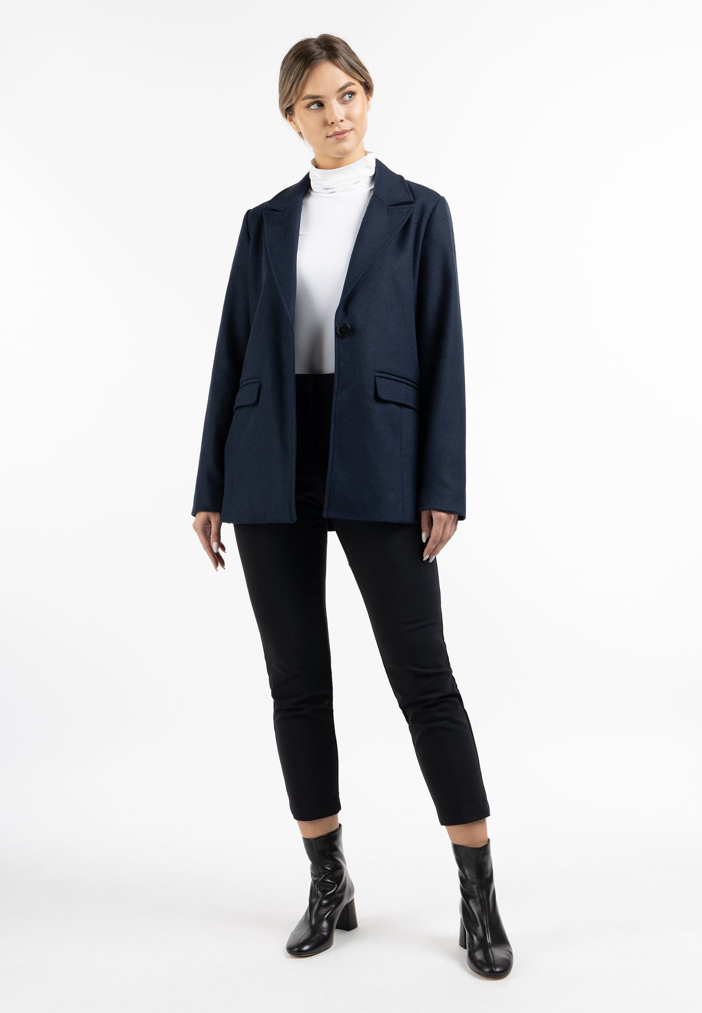 Langer Blazer aus Wollgemisch