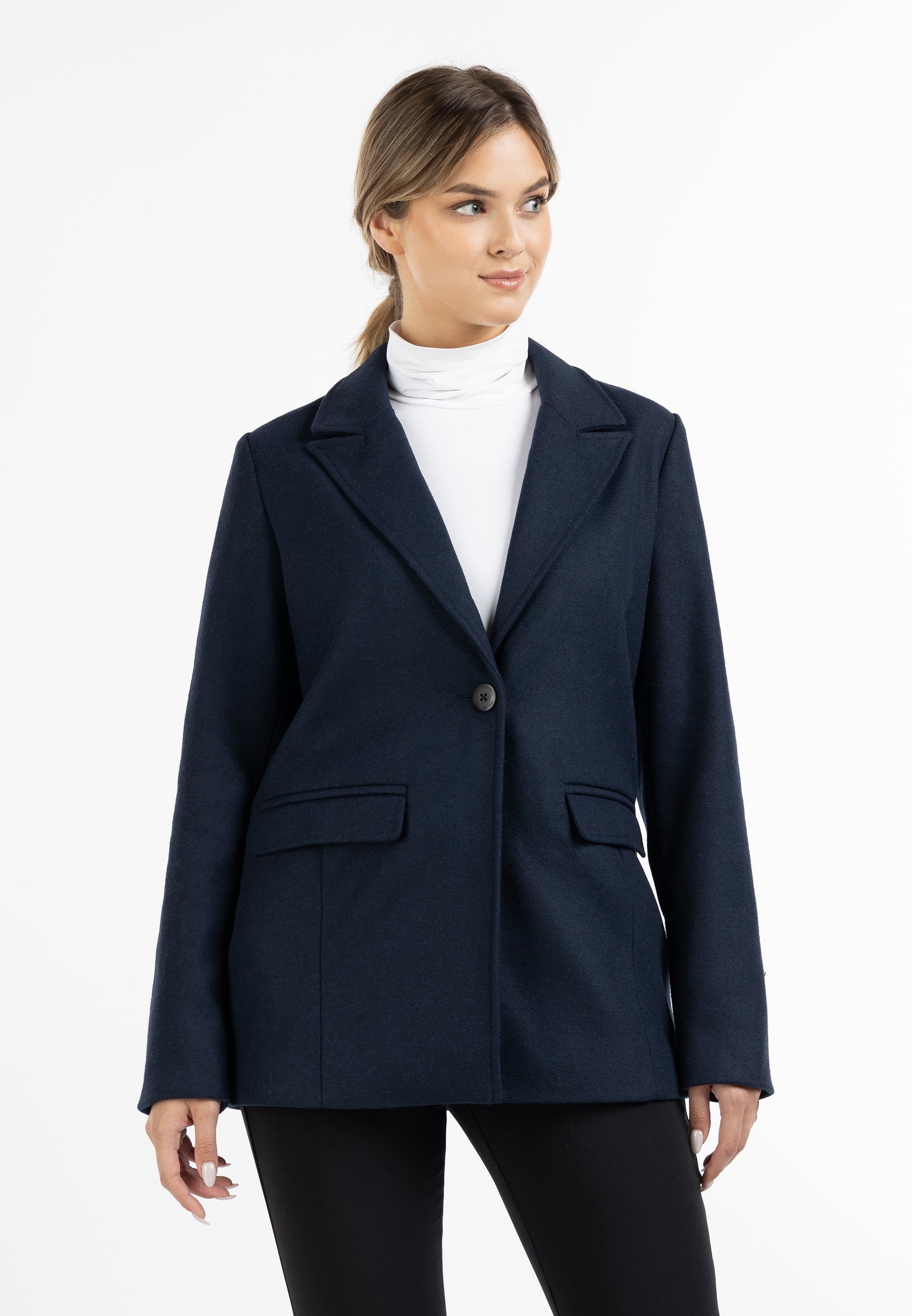 Langer Blazer aus Wollgemisch