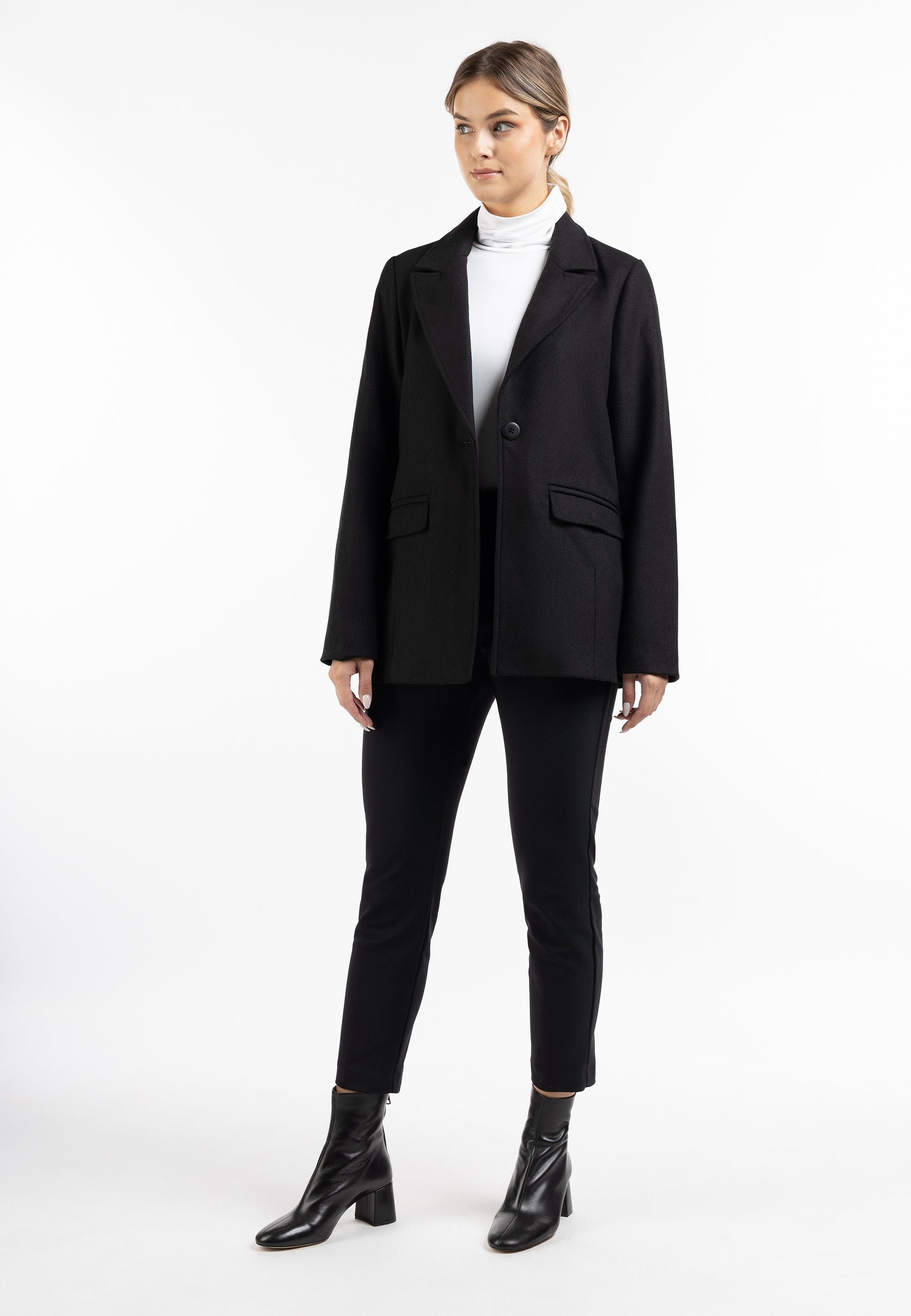 Langer Blazer aus Wollgemisch