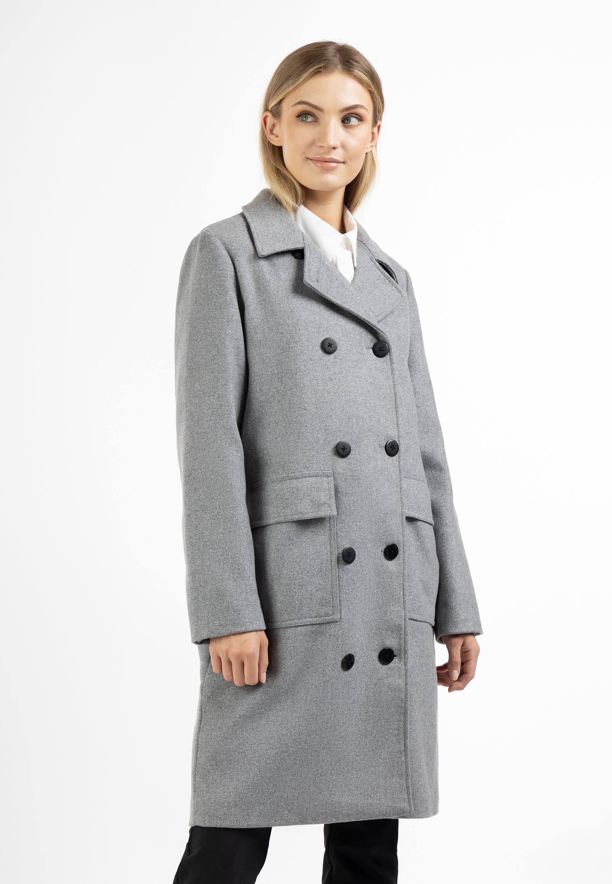 Dreimaster Klassik Women's Transitional Coat Made Of Wool Blend - Schmuddelwedda Shop