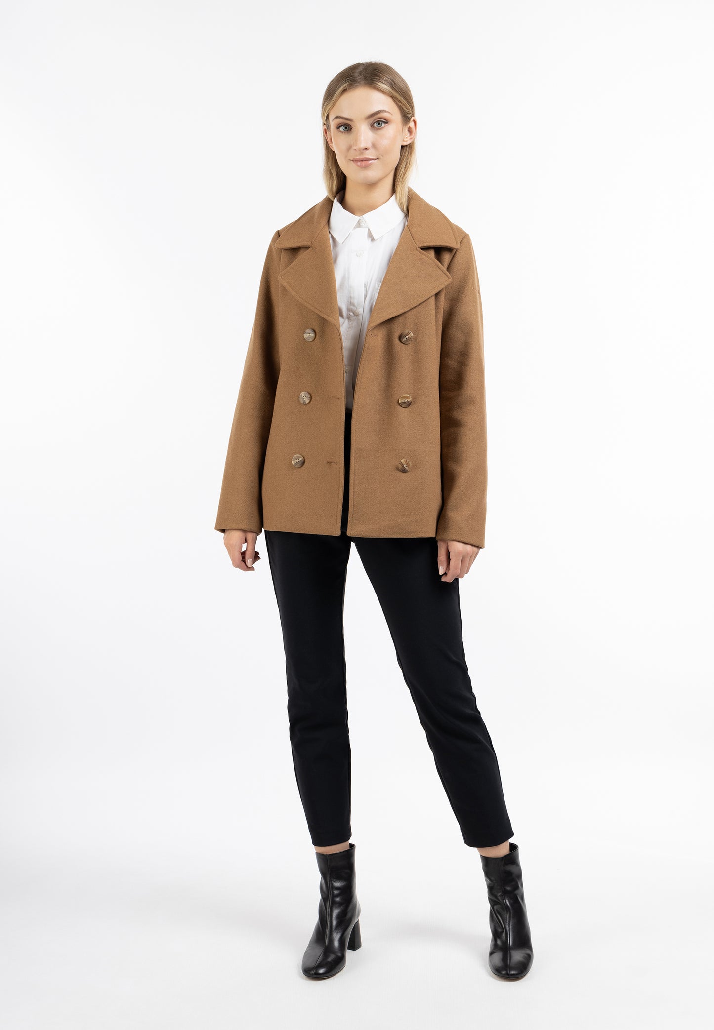 DreiMaster Klassik Women's Transitional Pea Coat Made Of A Wool Blend - Schmuddelwedda Shop
