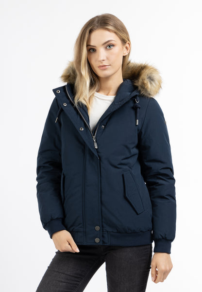DreiMaster Vintage Damen Winterblouson mit Kunstpelzbesatz