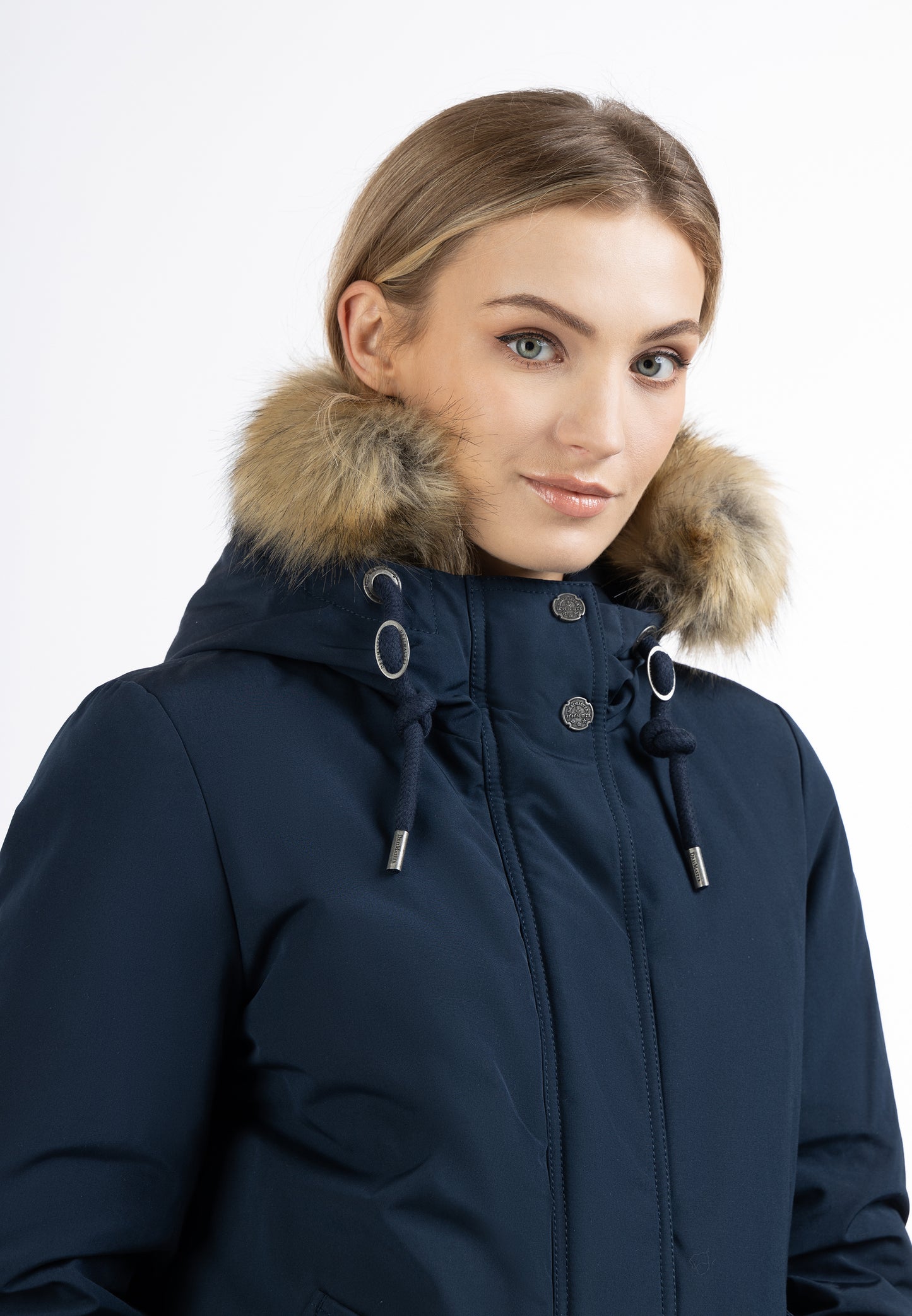DreiMaster Vintage Damen Winterblouson mit Kunstpelzbesatz