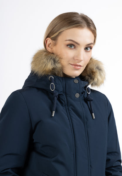 DreiMaster Vintage Damen Winterblouson mit Kunstpelzbesatz