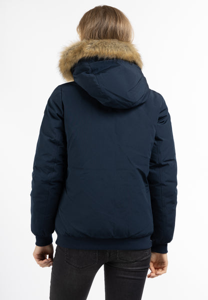 DreiMaster Vintage Damen Winterblouson mit Kunstpelzbesatz