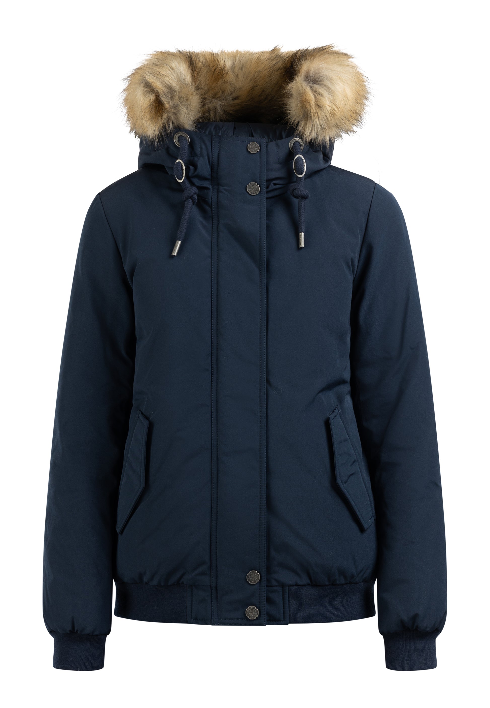 DreiMaster Vintage Damen Winterblouson mit Kunstpelzbesatz