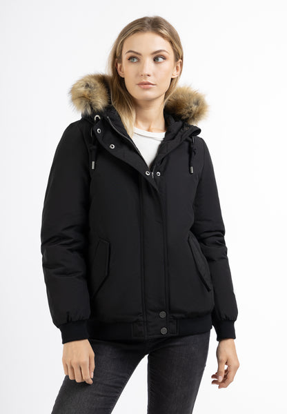 DreiMaster Vintage Damen Winterblouson mit Kunstpelzbesatz