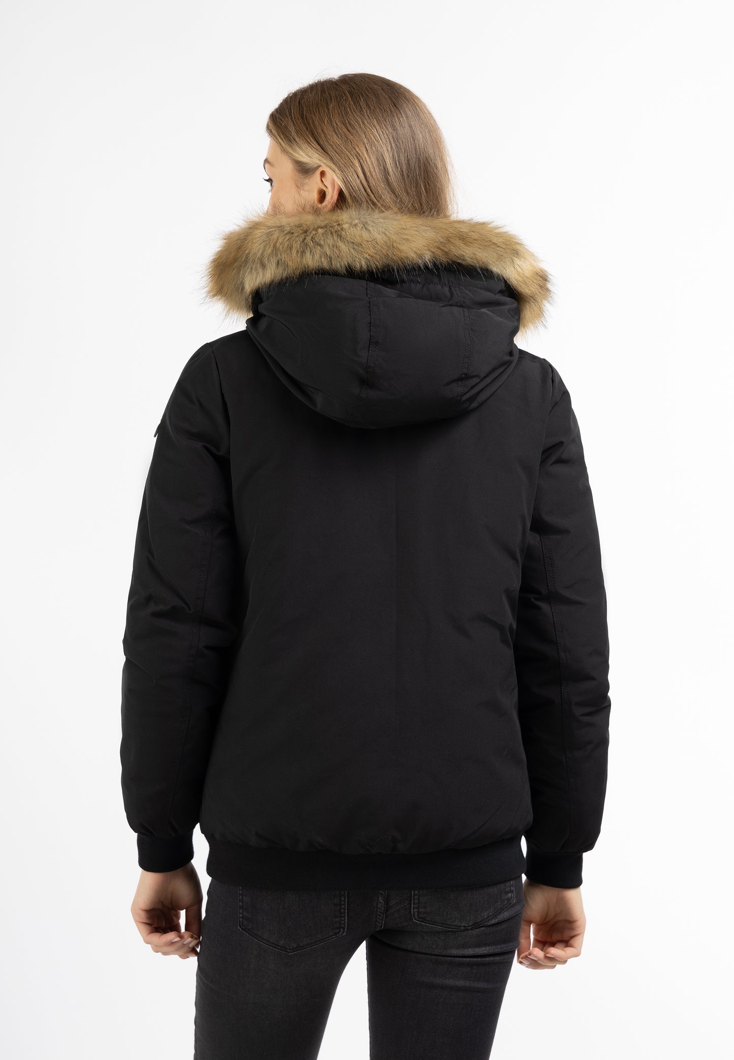DreiMaster Vintage Damen Winterblouson mit Kunstpelzbesatz