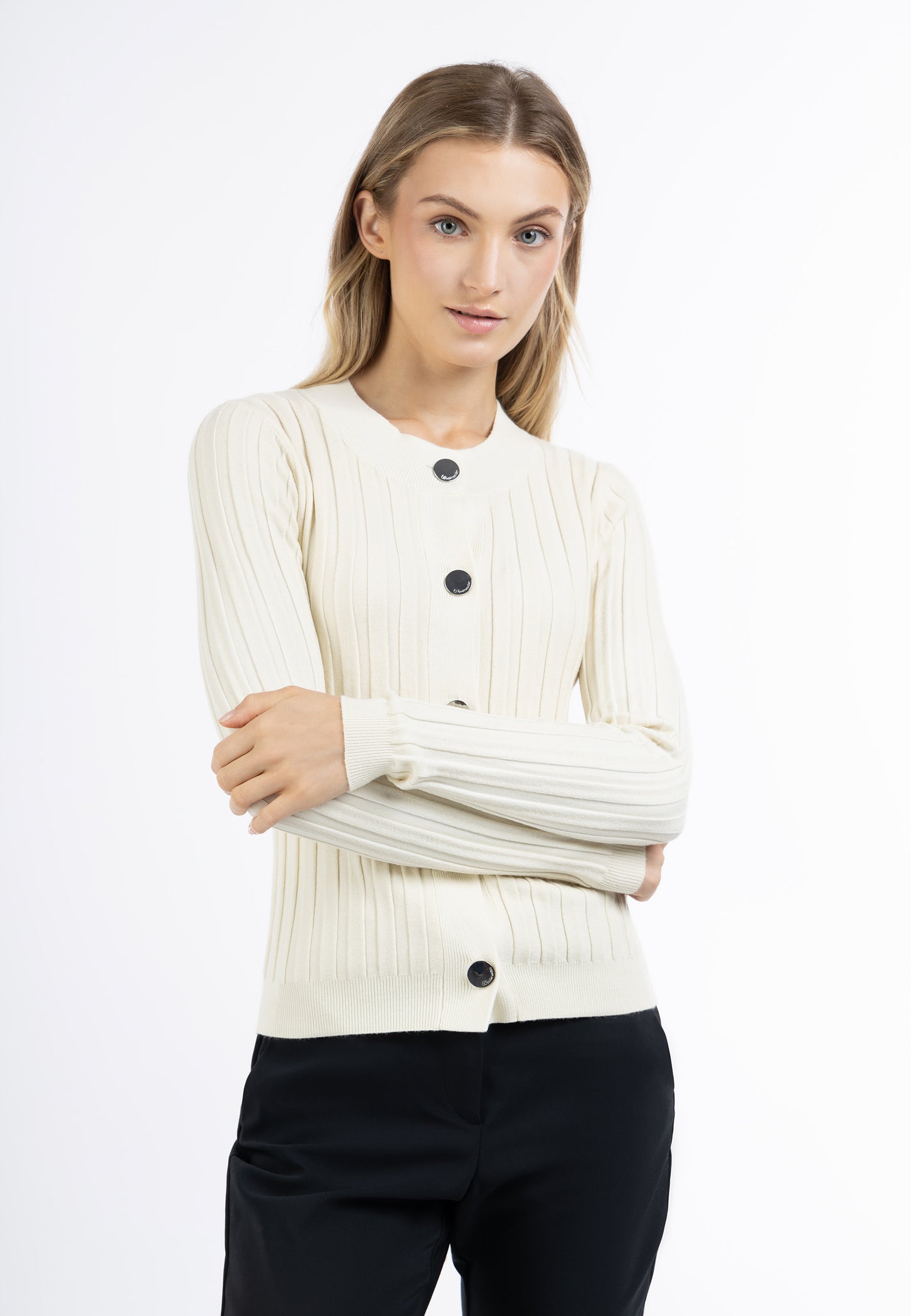 DreiMaster Klassik Damen Cardigan mit Knöpfen