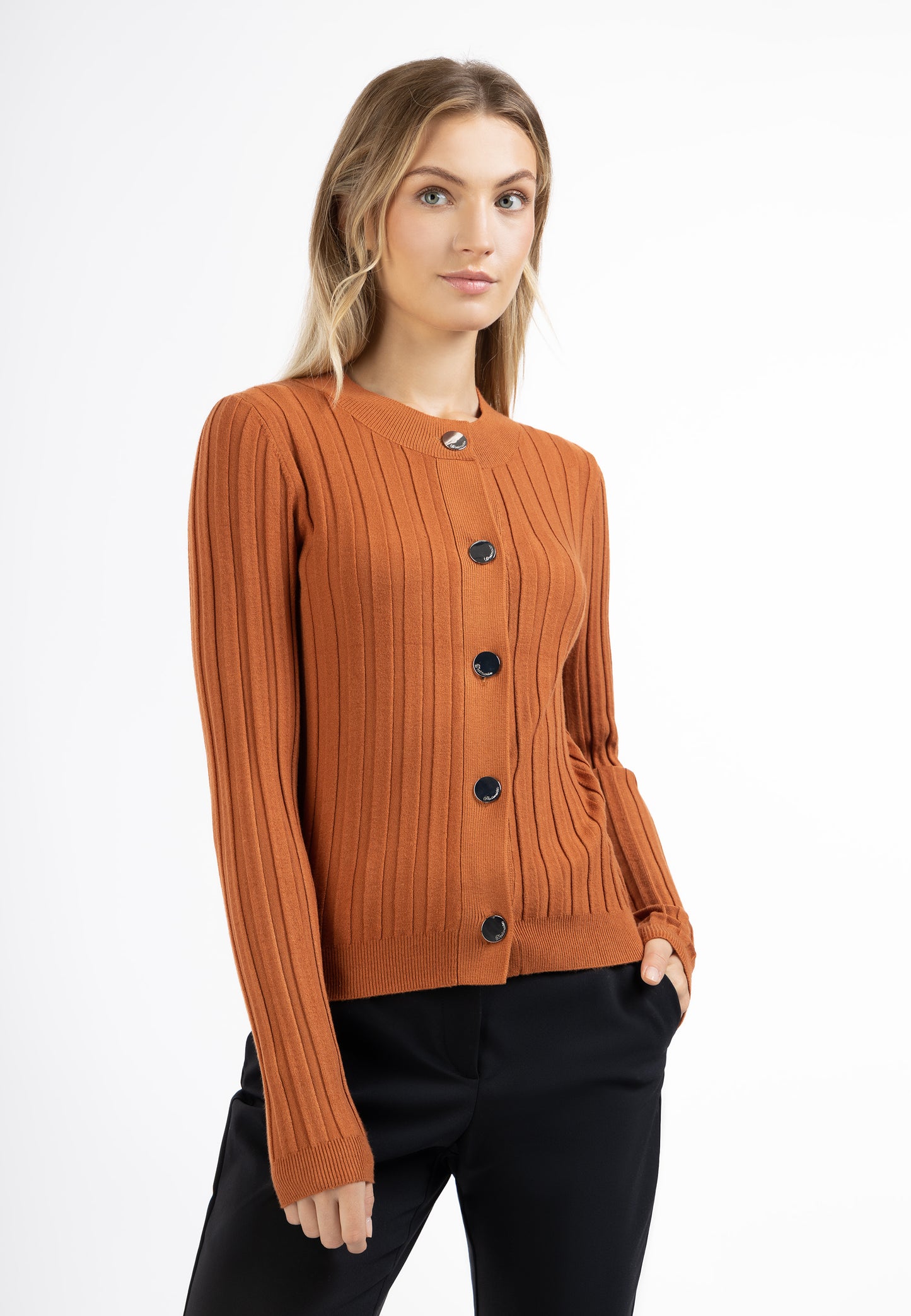 DreiMaster Klassik Damen Cardigan mit Knöpfen