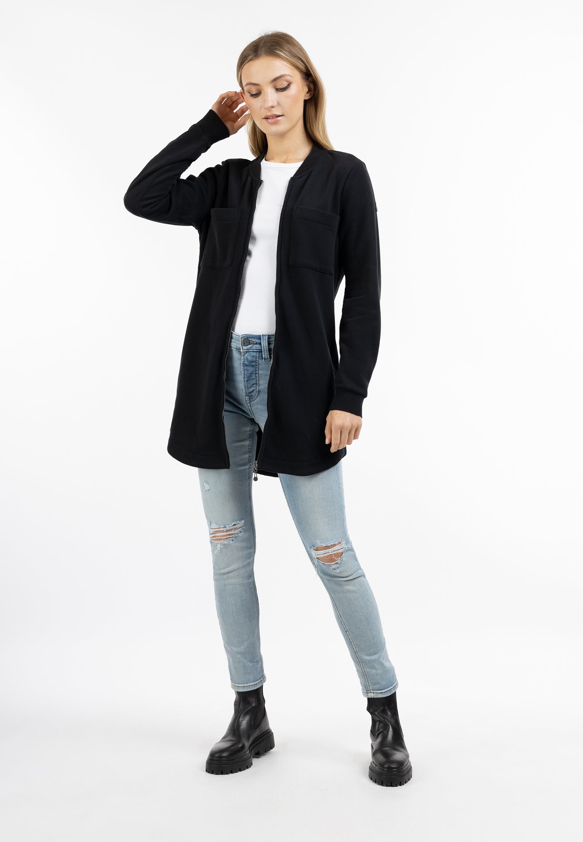 DreiMaster Vintage Damen Lange Sweatjacke