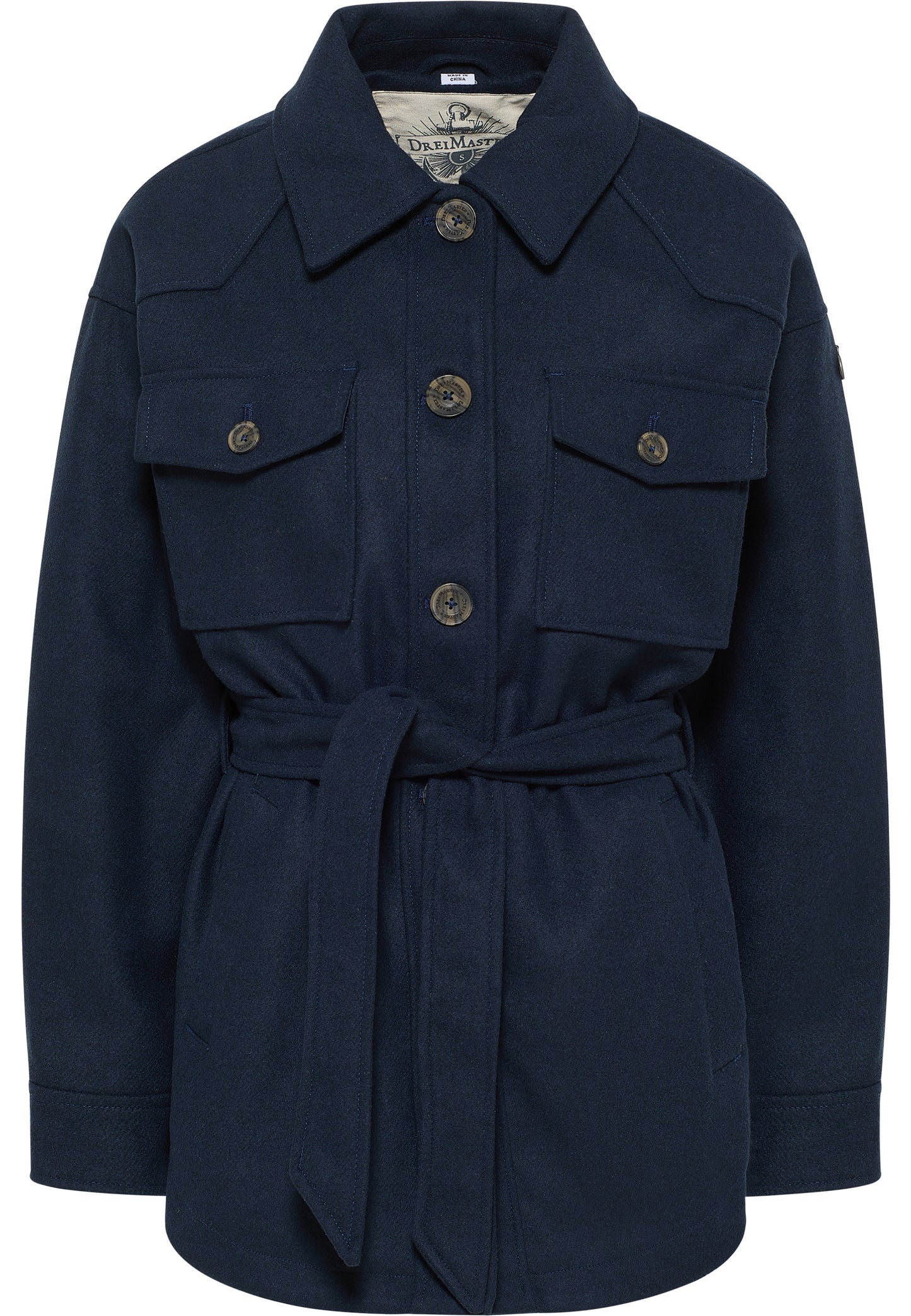 DreiMaster Vintage Damen Übergangsjacke aus einer Wollmischung gefertigt