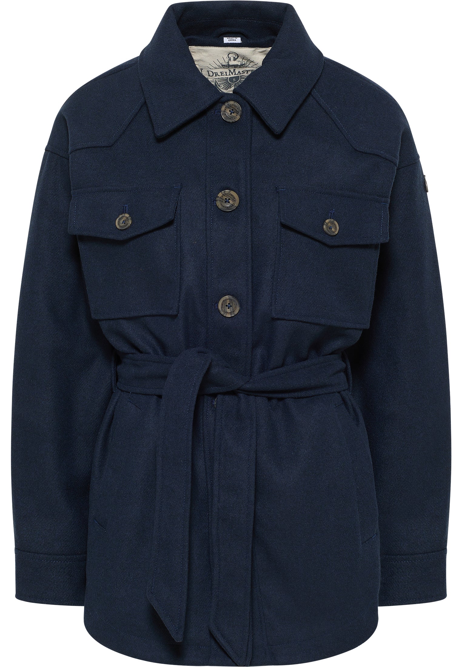 DreiMaster Vintage Damen Übergangsjacke aus einer Wollmischung gefertigt