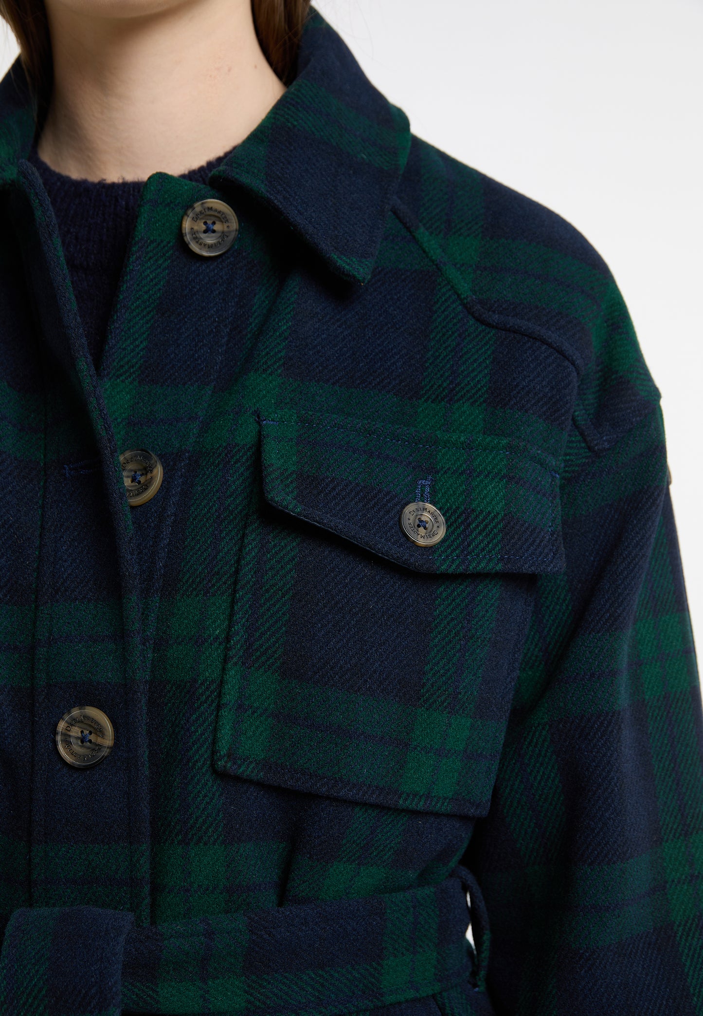 DreiMaster Vintage Damen Übergangsjacke aus einer Wollmischung gefertigt