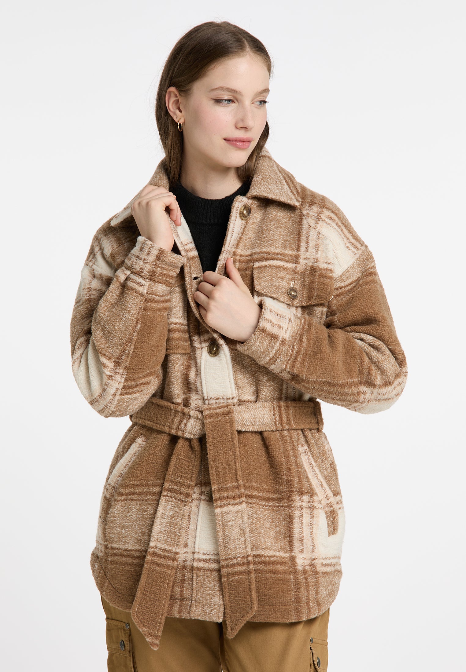 DreiMaster Vintage Women's Transitional Jacket In A Checked Pattern