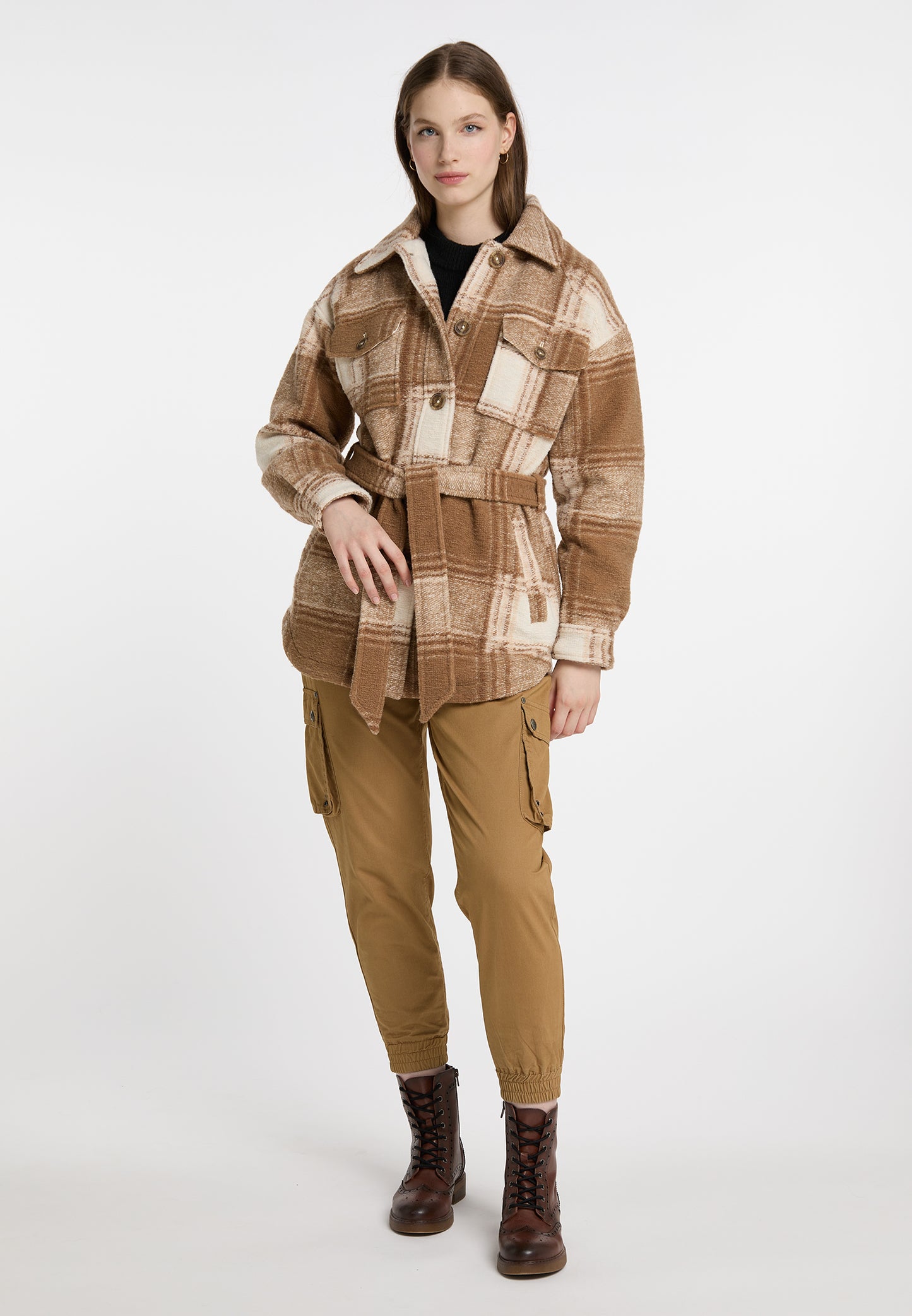 Übergangsjacke im Karo-Muster