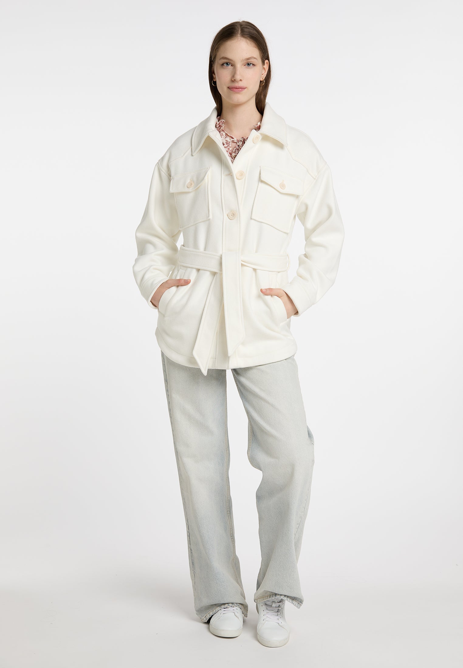 DreiMaster Vintage Damen Übergangsjacke aus einer Wollmischung gefertigt