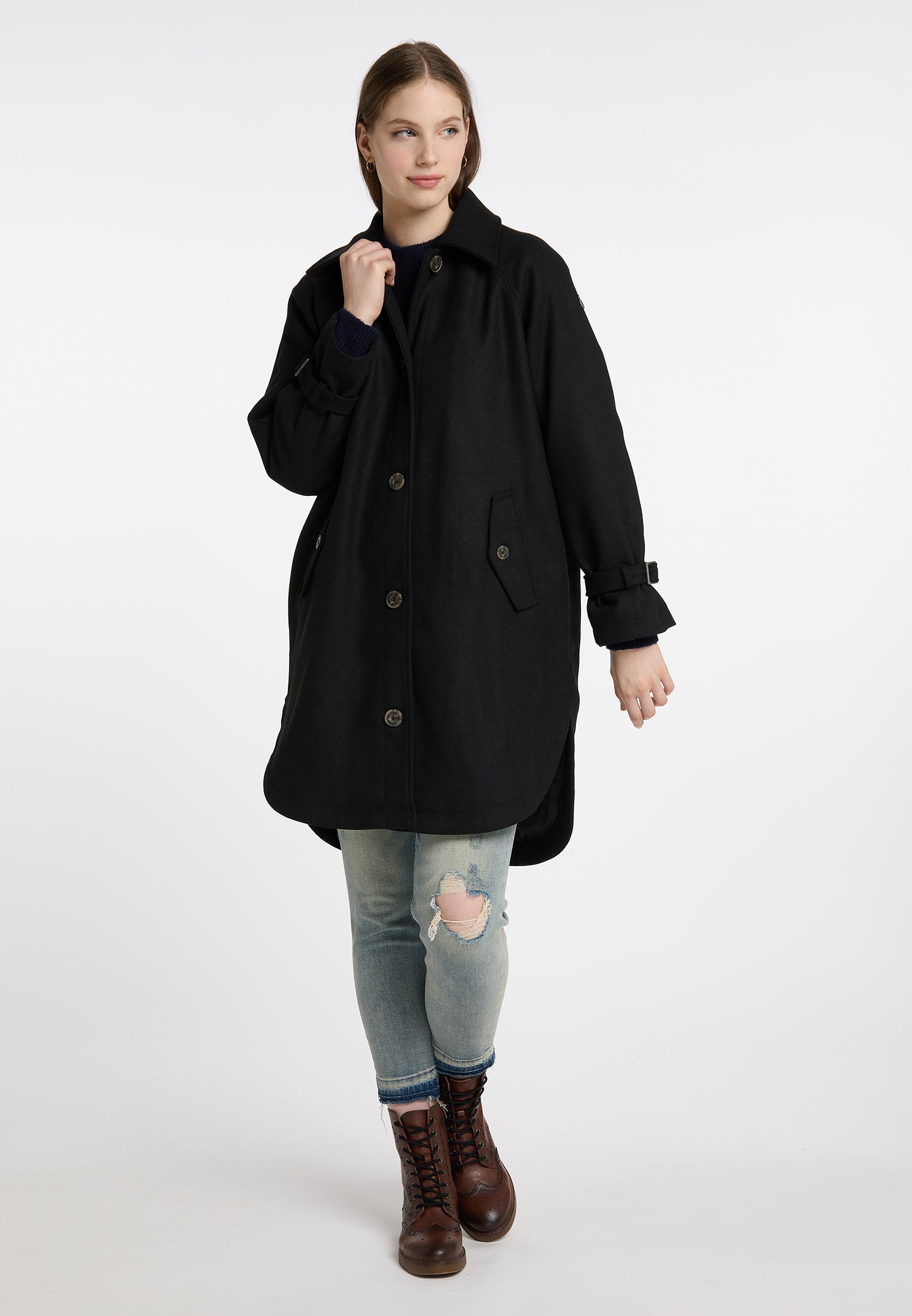 DreiMaster Vintage Women's Transitional Coat Made Of Wool Blend