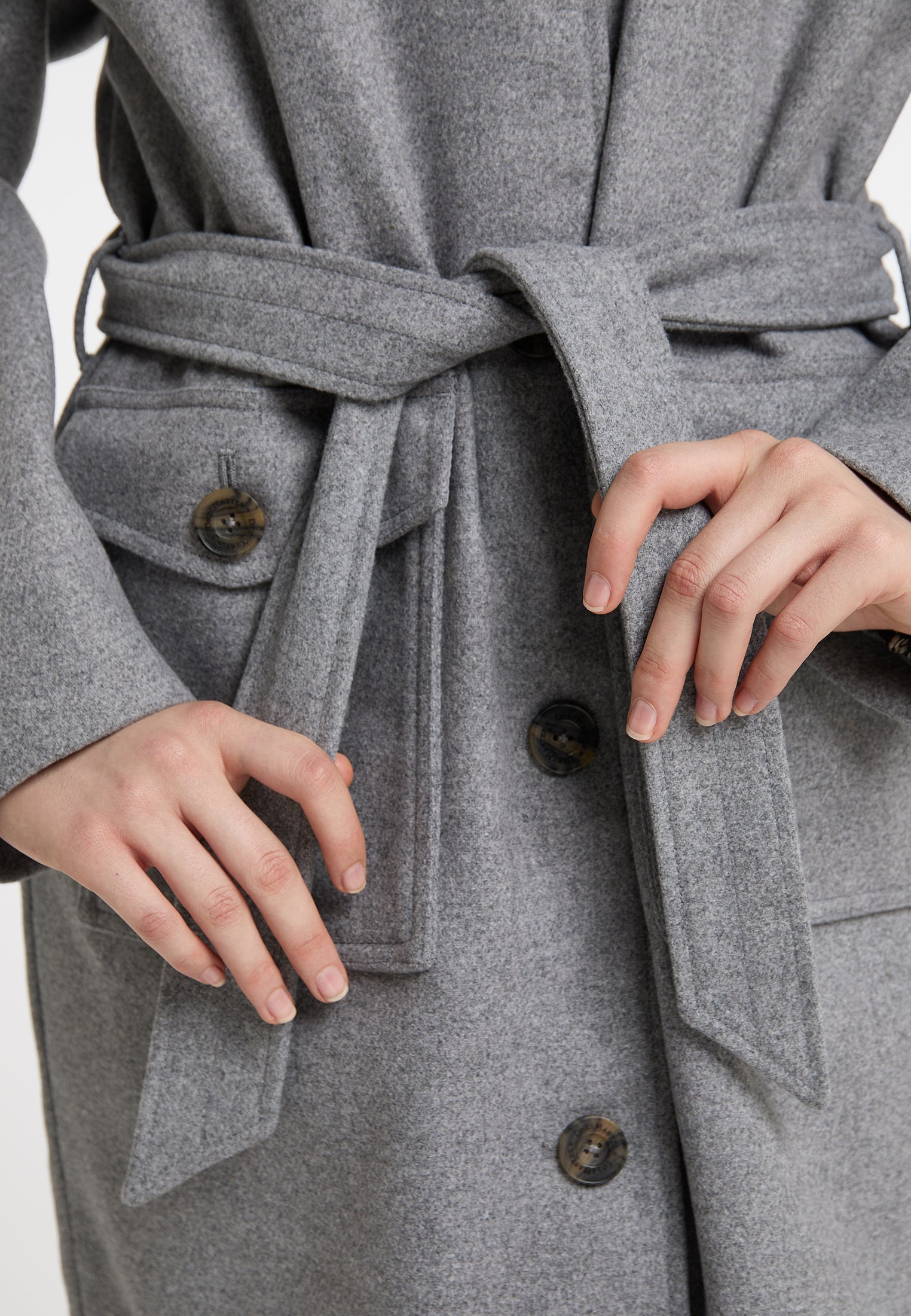 DreiMaster Vintage płaszcz przejściowy damski wykonany z mieszanki wełny