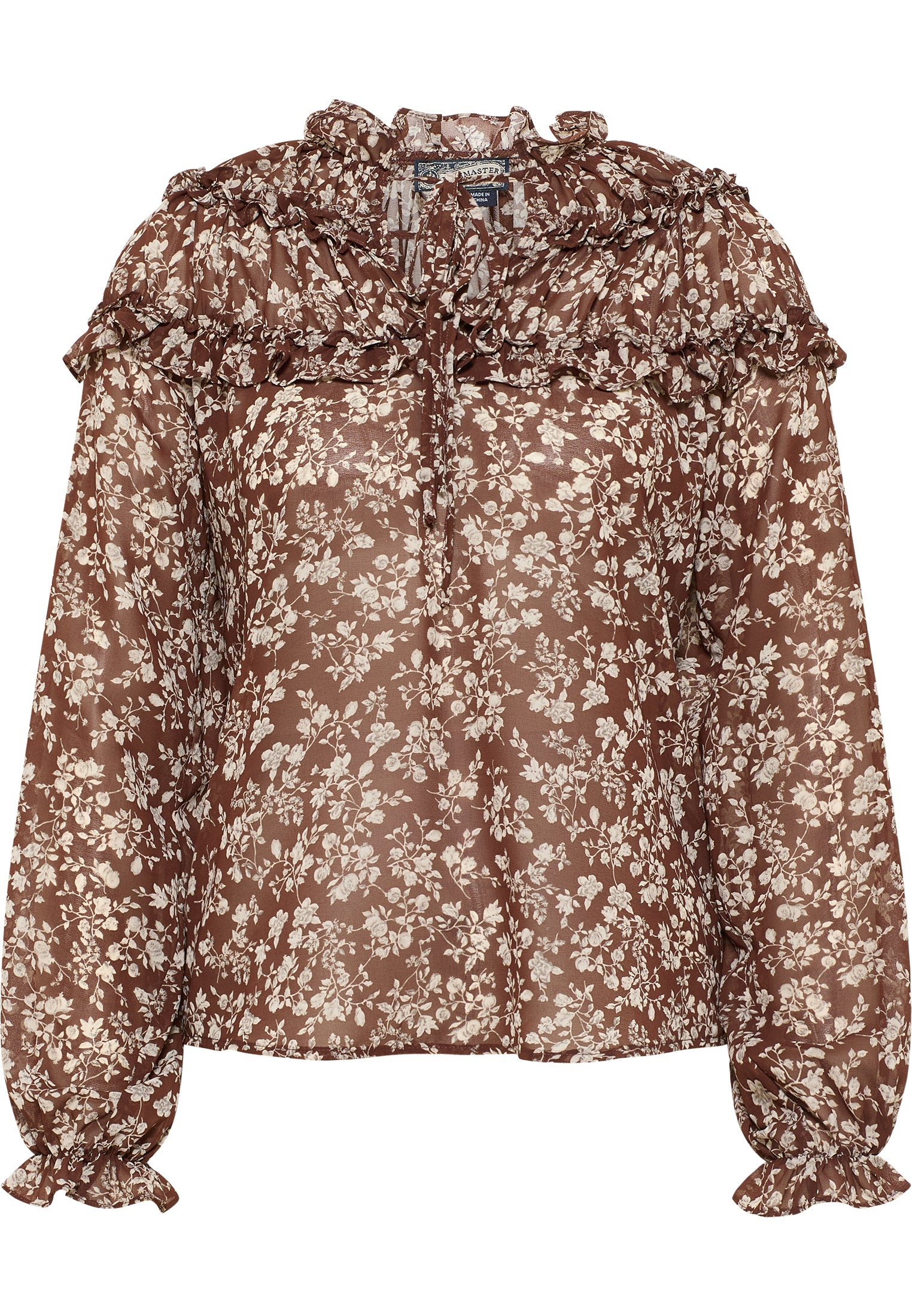 DreiMaster Vintage Damen Rüschenbluse