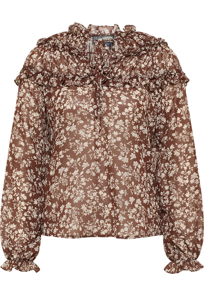 DreiMaster Vintage Damen Rüschenbluse