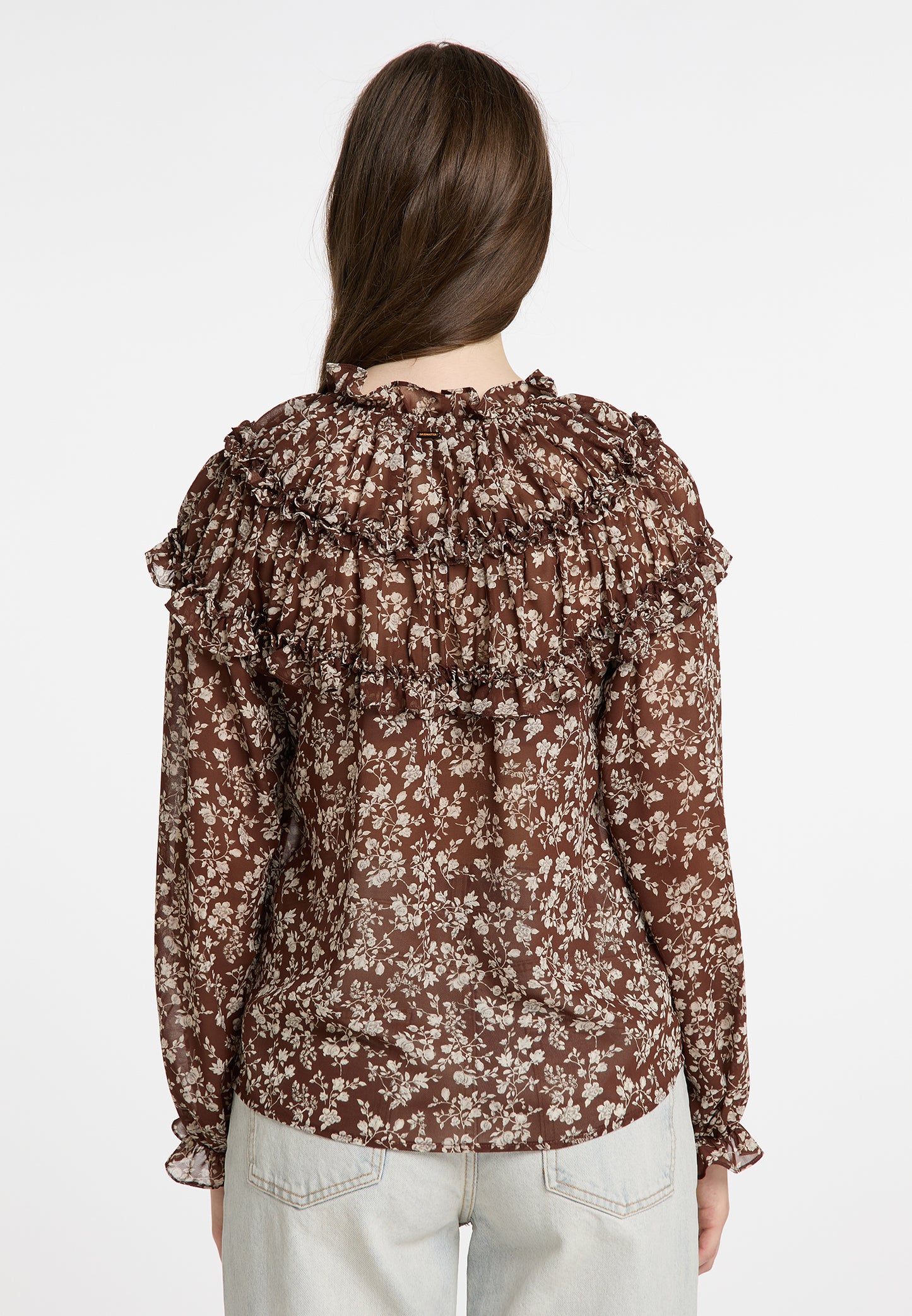 DreiMaster Vintage Damen Rüschenbluse