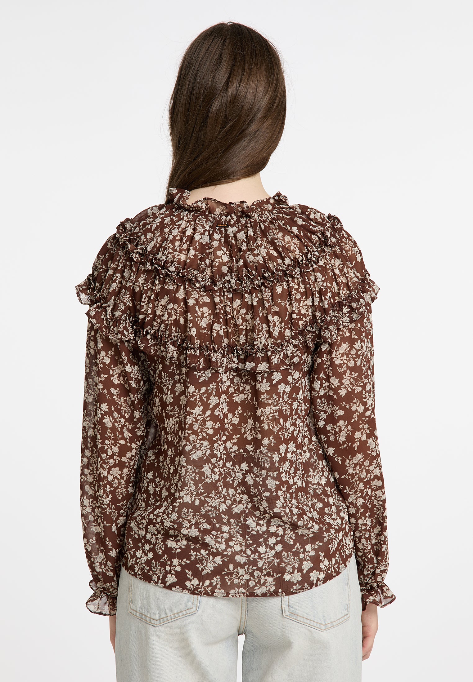 DreiMaster Vintage Damen Rüschenbluse