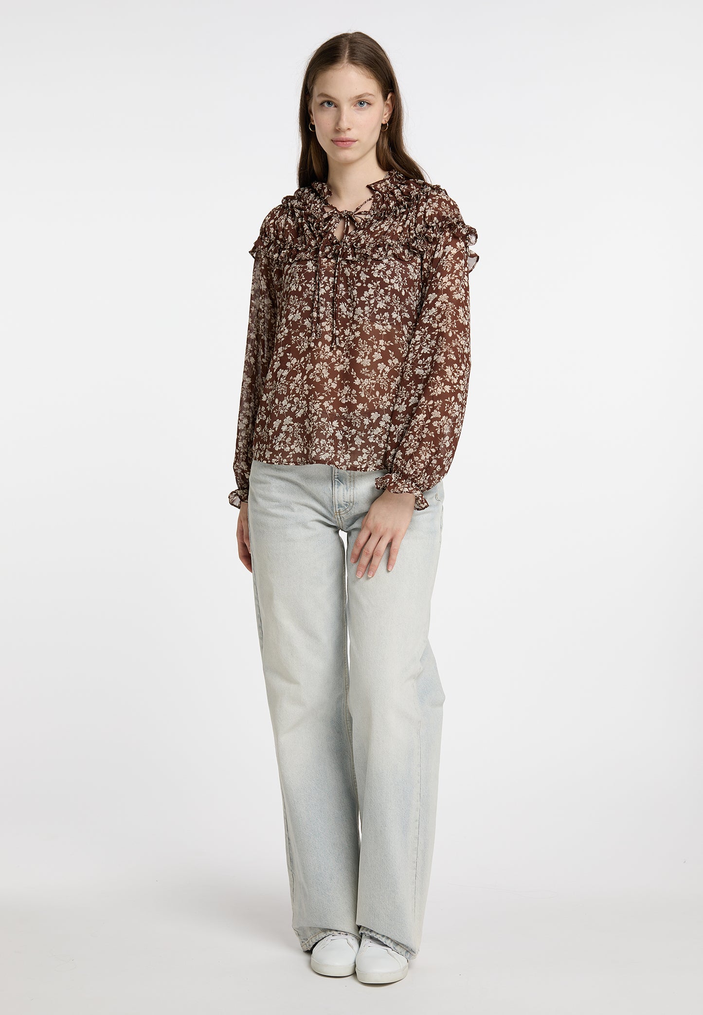 DreiMaster Vintage Damen Rüschenbluse