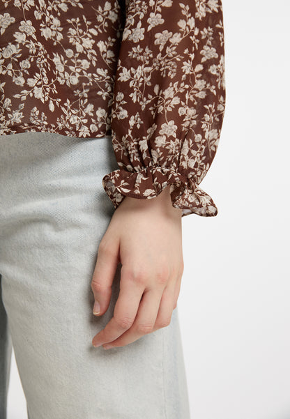 DreiMaster Vintage Damen Rüschenbluse