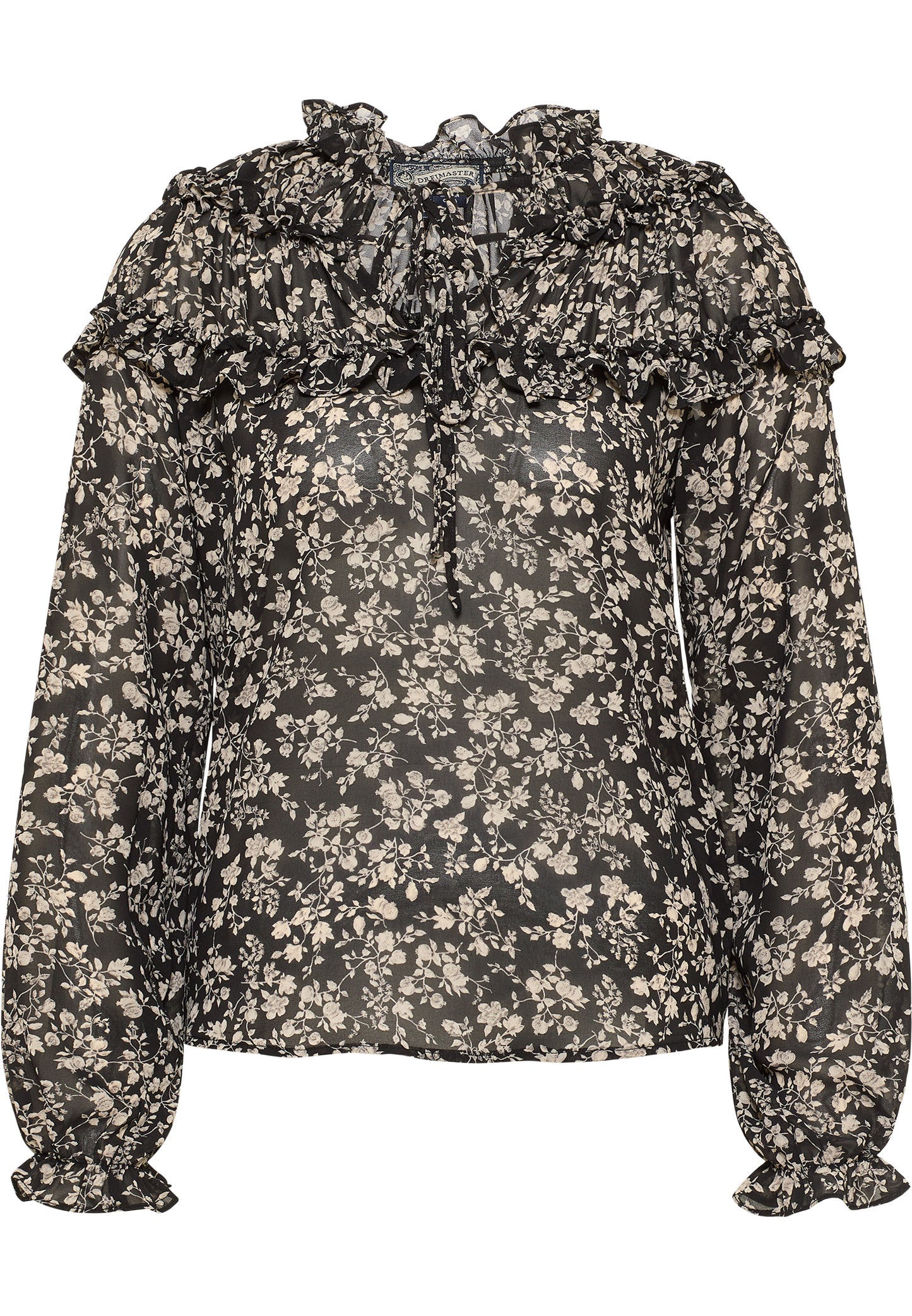 DreiMaster Vintage Damen Rüschenbluse