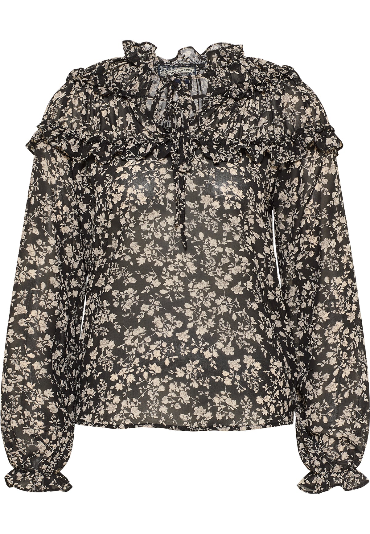 DreiMaster Vintage Damen-Rüschenbluse