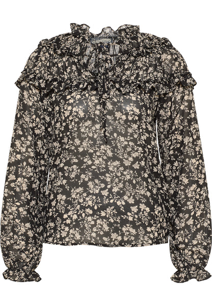 DreiMaster Vintage Damen-Rüschenbluse