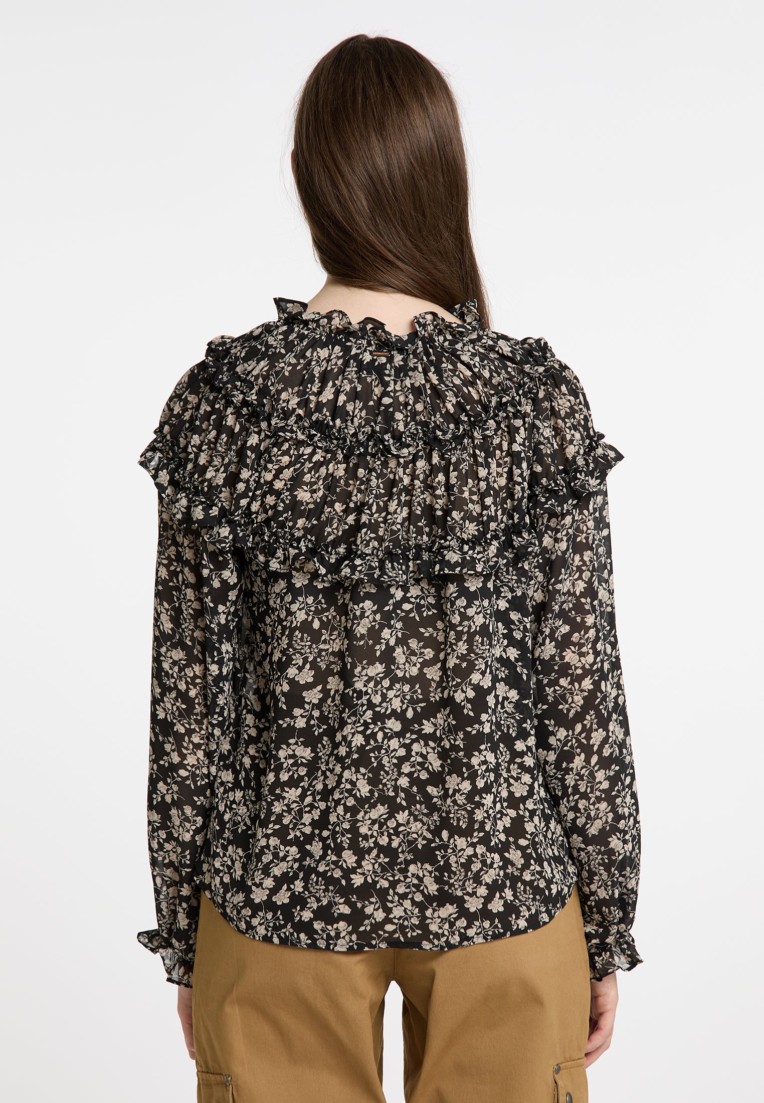 DreiMaster Vintage Damen-Rüschenbluse