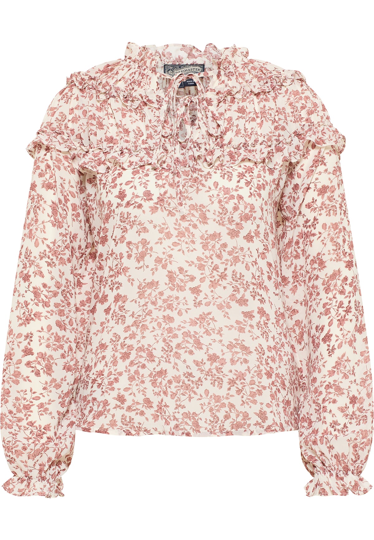 DreiMaster Vintage Damen-Rüschenbluse