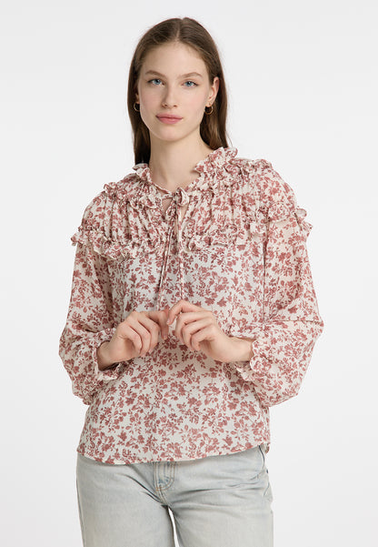 DreiMaster Vintage Damen-Rüschenbluse