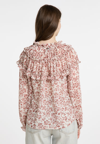 DreiMaster Vintage Damen-Rüschenbluse