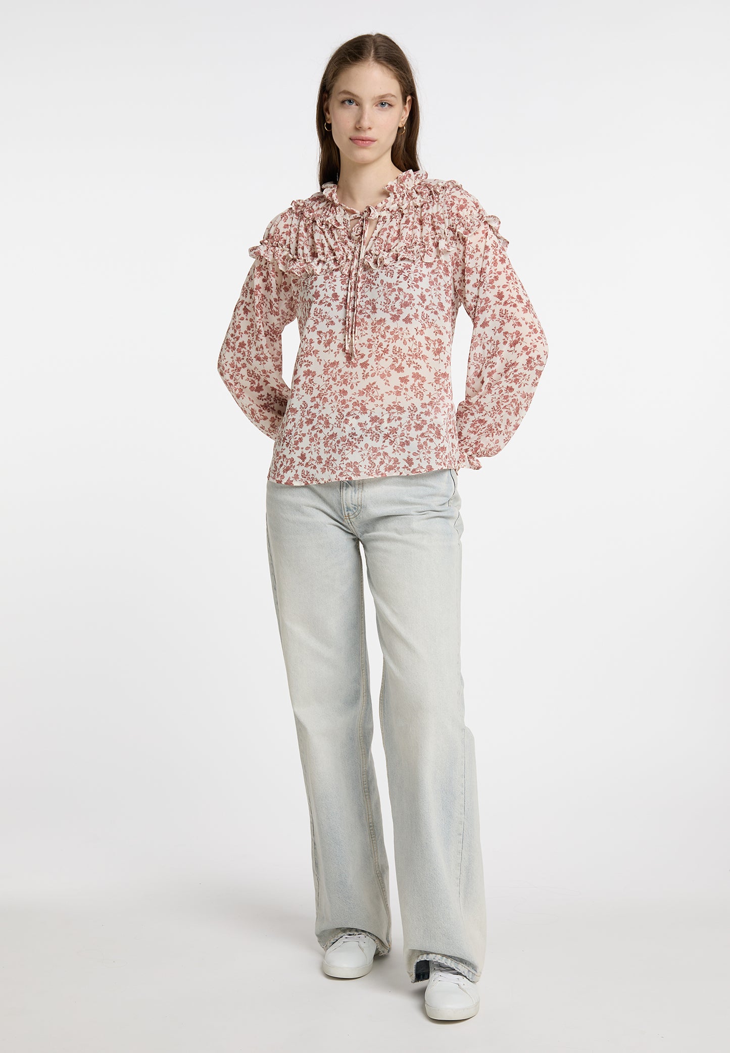 DreiMaster Vintage Damen Rüschenbluse