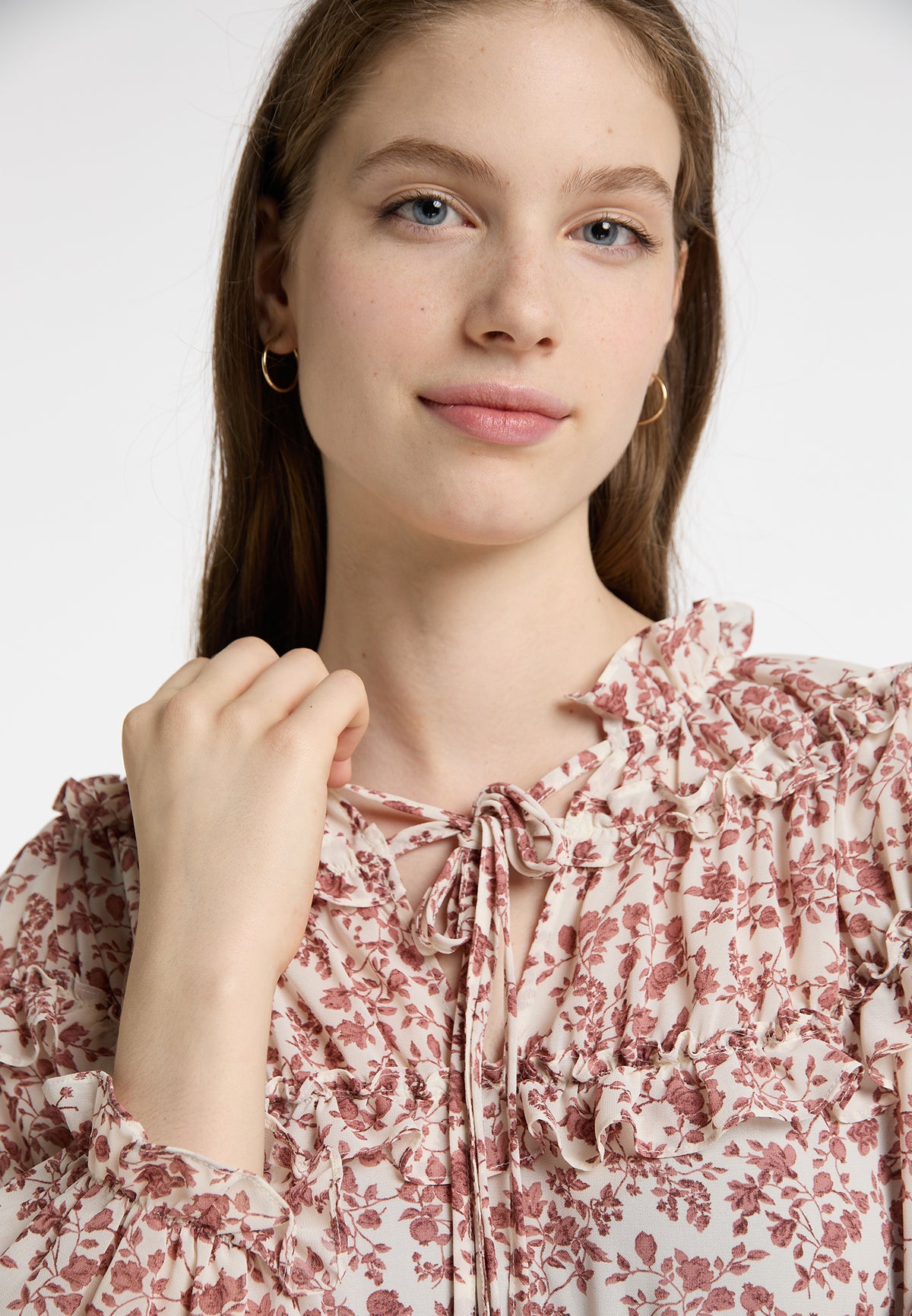DreiMaster Vintage Damen-Rüschenbluse