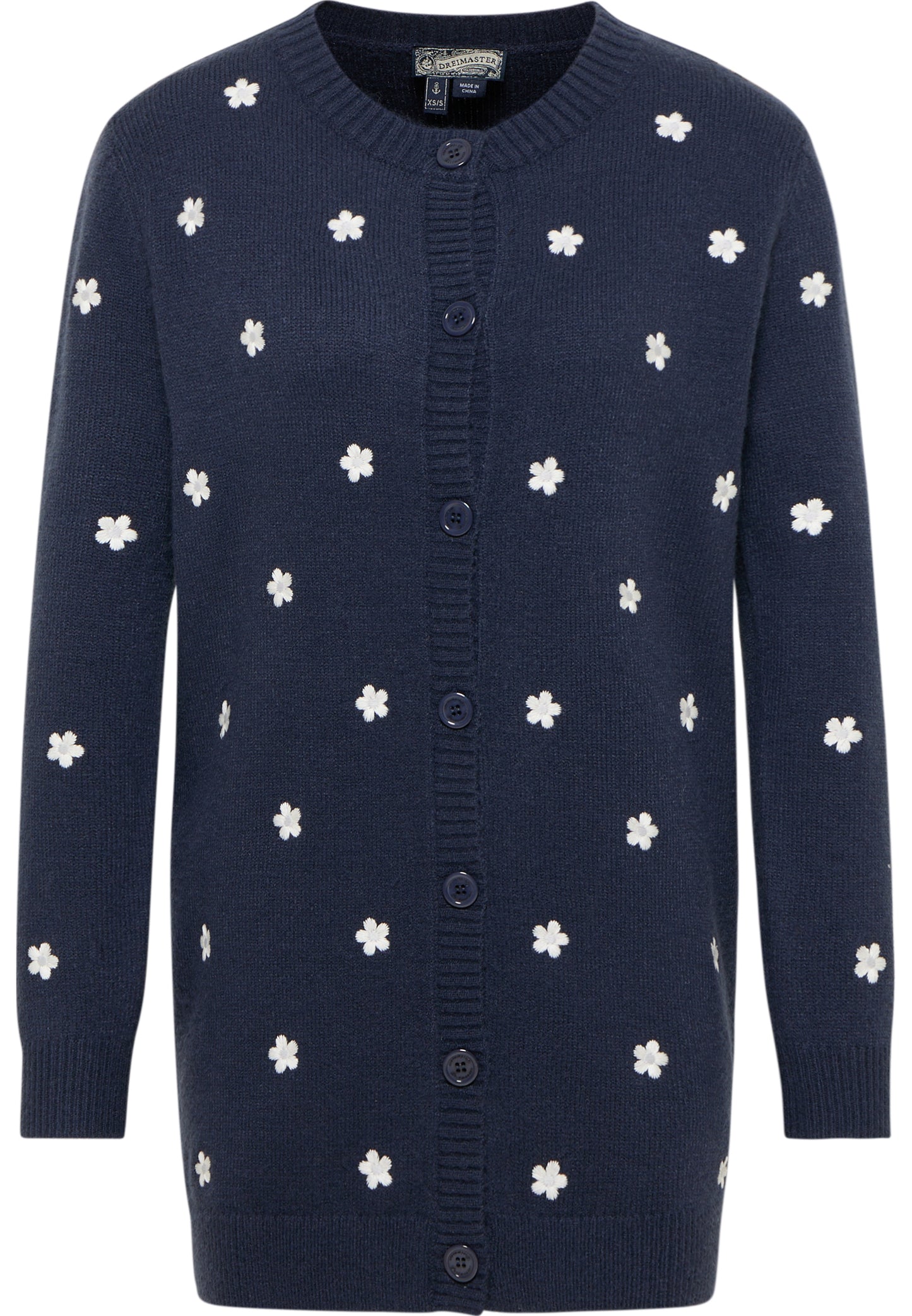 DreiMaster Vintage damski kardigan z haftem