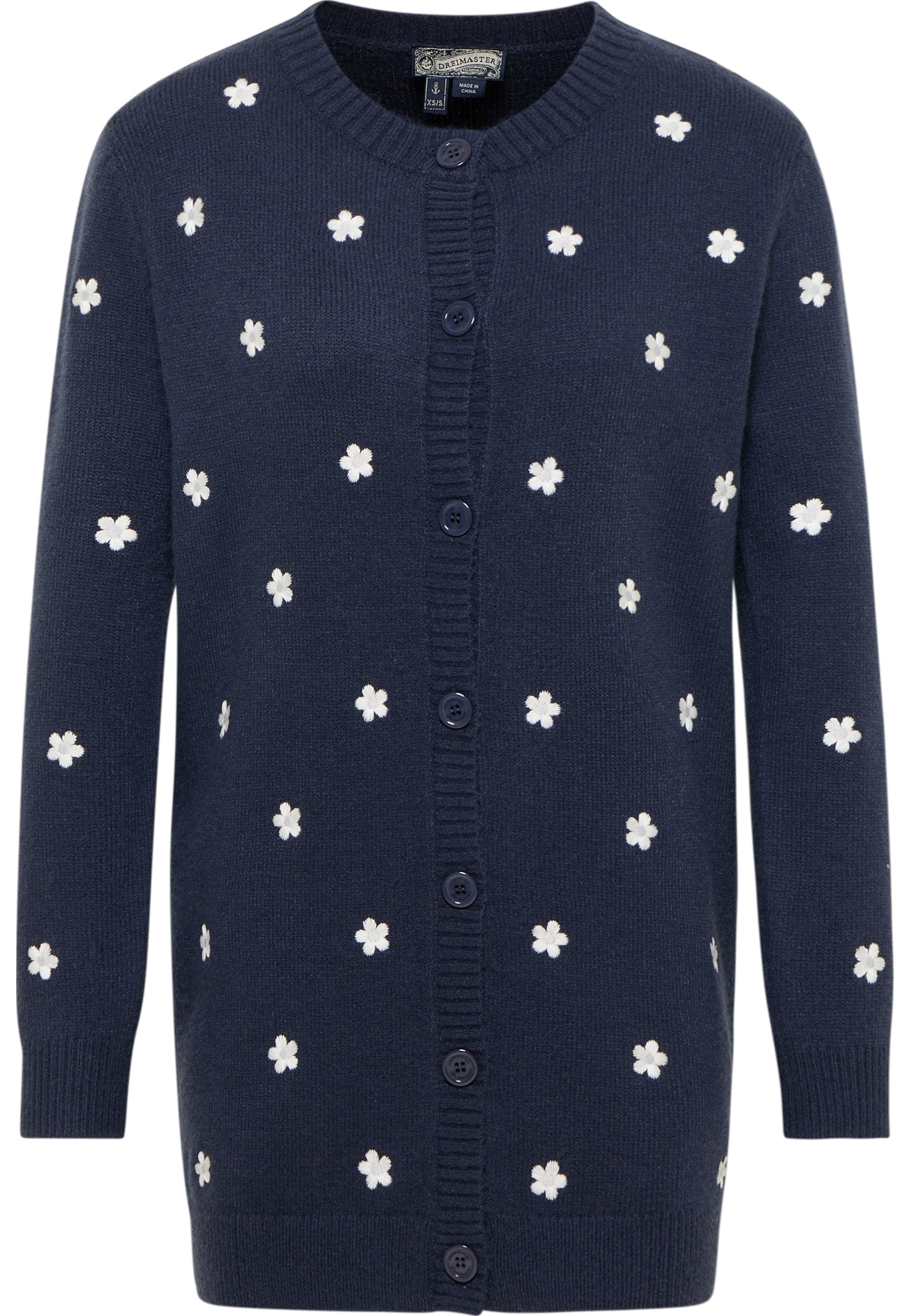 DreiMaster Vintage damski kardigan z haftem